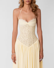 Isabella Lace Maxi Dress Butter Yellow view 2