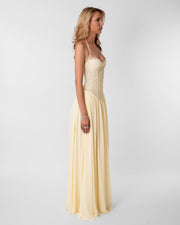 Isabella Lace Maxi Dress Butter Yellow view 3