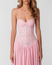 Isabella Lace Maxi Dress Pink view 2