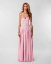 Isabella Lace Maxi Dress Pink view 1