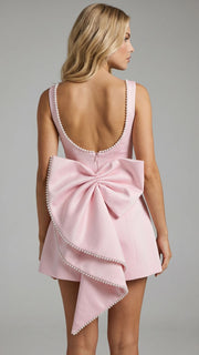 Jocelyn Backless Pearl Mini Dress Pink view 1