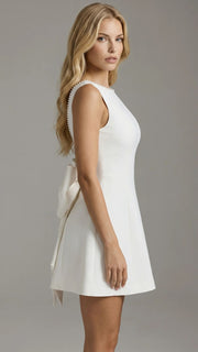 Jocelyn Backless Pearl Mini Dress White view 3