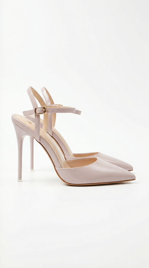 Jula Metallic Pointed Toe Stiletto Sandals Light Purple