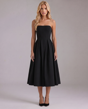 Juliana Strapless Midi Dress Black view 1