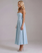 Juliana Strapless Midi Dress Blue view 3