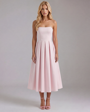 Juliana Strapless Midi Dress Pink view 1