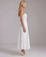 Juliana Strapless Midi Dress White view 3
