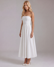 Juliana Strapless Midi Dress White view 4