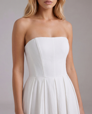 Juliana Strapless Midi Dress White view 5