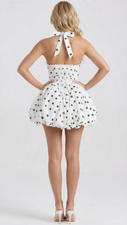 Kaia Polka Dot Halter Neck Bubble Mini Dress view 4