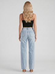 Kaja High Rise Wide Leg Denim Jeans Light Blue view 5