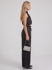 Kassia Satin Halter Pants Set Black view 4