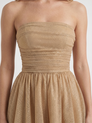Katrina Strapless Sequin Sparkle Mini Dress Gold view 6