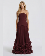 Katy Rosette Maxi Dress Burgundy view 2