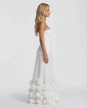 Katy Rosette Strapless Maxi Dress White view 2