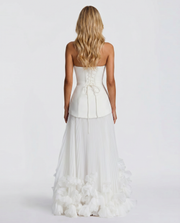 Katy Rosette Strapless Maxi Dress White view 3