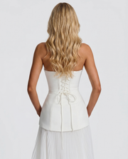 Katy Rosette Strapless Maxi Dress White view 4