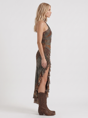 Kira Slit Maxi Dress Green view 4