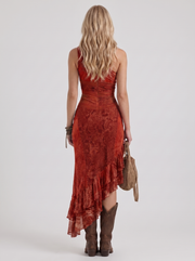 Kira Slit Maxi Dress Red view 5