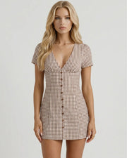 Kyla Mini Playsuit Brown view 3