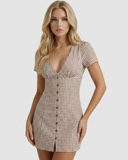 Kyla Mini Playsuit Brown view 1
