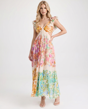 Liana Ruffle Maxi Dress Multi view 1