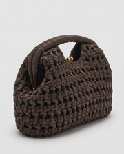Lio Woven Raffia Clutch Boho Beach Purse Brown view 2