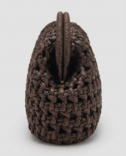 Lio Woven Raffia Clutch Boho Beach Purse Brown view 3