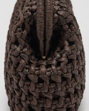 Lio Woven Raffia Clutch Boho Beach Purse Brown view 4