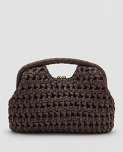 Lio Woven Raffia Clutch Boho Beach Purse Brown view 1