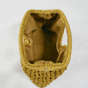 Lio Woven Raffia Clutch Boho Beach Purse Yellow view 4