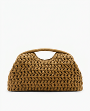 Lio Woven Raffia Clutch Boho Beach Purse Yellow view 1