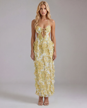 Lola Ruffle Maxi Sundress Yellow view 1