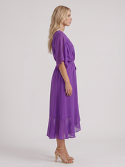 Lucienne Wrap Midi Dress Purple view 4