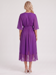 Lucienne Wrap Midi Dress Purple view 5
