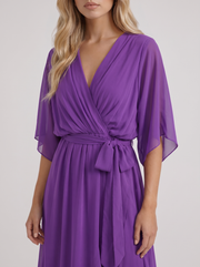 Lucienne Wrap Midi Dress Purple view 6