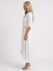 Lucienne Wrap Midi Dress White view 4