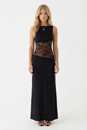 Lucy Lace Maxi Dress Black view 1