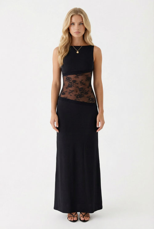 Lucy Lace Maxi Dress Black
