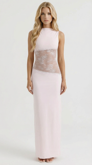 Lucy Lace Maxi Dress Pink view 1