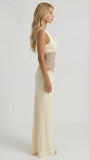 Lucy Lace Maxi Dress Yellow view 3