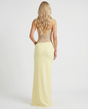Maren Lace Panel Bodycon Maxi Dress Yellow view 4