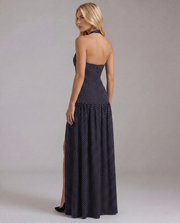 Margot Polka Dot Halter Mini Dress Black view 4
