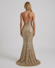 Mari Mermaid Maxi Dress Gold view 5