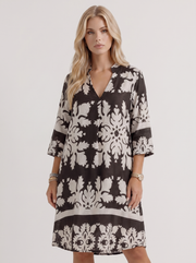 Marije Floral Midi Dress Black view 2