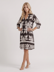 Marije Floral Midi Dress Black view 3