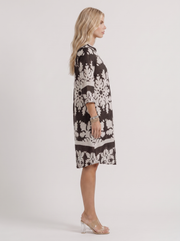 Marije Floral Midi Dress Black view 4