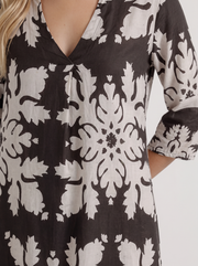 Marije Floral Midi Dress Black view 6