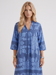 Marije Floral Midi Dress Blue view 2