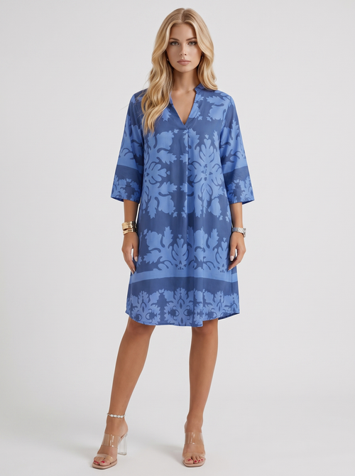 Marije Floral Midi Dress Blue